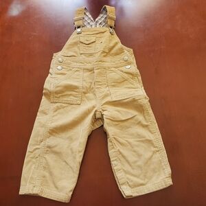 Tommy Hilfiger Kids Corduroy Overalls in Tan